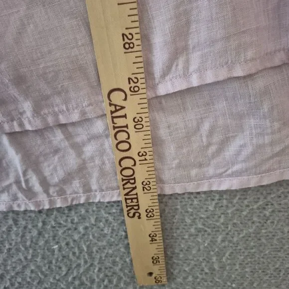 Flax Women's Lilac Linen Lagenlook Long Sleeve Pocket Tunic Top Medium